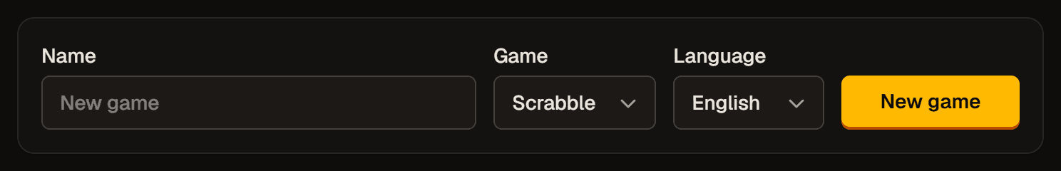 The new game form